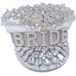 Bridal Sailor Captain Rhinestone Hat